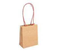 García de Pou - 100 Unidades - Bolsas Sos Con Asas De Papel Rojas 110 G/M2 12+6,5X15 Cm Natural Kraft