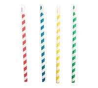 García de Pou - 100 unidades - Pajitas A Rayas Con Cuchara Ø0,8X21 Cm Surtido Papel