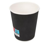 Garcia de Pou 1000 Vasos Desechables Café - Vasos Cartón Doble Pared, Ondulado 240 Ml 280 + 250 + 18 Pe G/M2 Ø8/5,6X9,2 Cm Negro