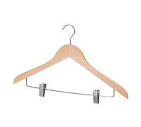 García de Pou 165.45 Percha Con Pinza Pantalones, 43.5 X 1.2 X 27 cm, 6 unidades, Natural Madera