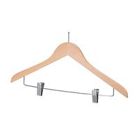 García de Pou 165.46 Perchas Con Pinzas Pantalones, 44.5 X 1.2 X 24.5 cm, 6 unidades, Natural Madera