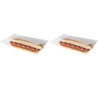 García de Pou 173.85 Bolsas Abiertas Pinchos, Hot Dogs 35 G/M2 + 10 Peld 25 x 13/10 Cm, Set de 100, Blanco (Paquete de 2)