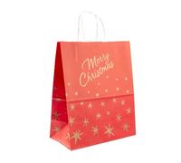 García de Pou 189.91 Sacos Sos con Asas Merry Christmas, 80 G/M2, 20 + 10 x 29 Cm, Rojo