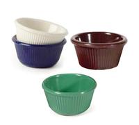 García de Pou 197.50 Ramequín Estriado 90 Ml, Diámetro 7.8 cm, Set de 48, Rojo