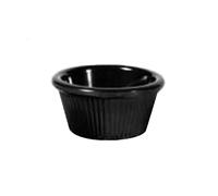 García de Pou 197.59 Ramequín Estriado 120 Ml, Diámetro 8.3 cm, Set de 48, Negro