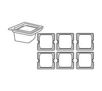 García de Pou 202.18 Cubeta Gastronorm 1/6-1.9 L, 17.6 x 16.2 x 15 cm, Set de 48, Transparente