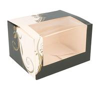 García de Pou 204.74 Cajas Pastelería con Ventana, 275 G/M2, 11 x 13 x 8 Cm, Set de 50, Blanco