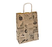García de Pou 214.37 Bolsas Sos con Asas Times 80 G/M2, 20 x 10 x 29 cm, Caja de 250 unidades, Natural