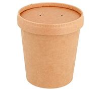 García de Pou 221.86 Combo Tarrinas + Tapas 480 Ml 340 + 18 Pe G/M2 Ø 9,8/7,5X10 Cm Natural Kraft (pack de 25)
