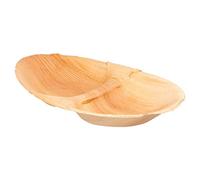 García de Pou 223.91 Platos Ovales 2 Compart. Areca 27X15X2,5 Cm Natural Areca (pack de 25)