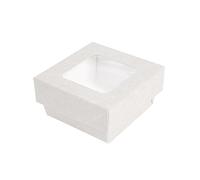 García de Pou - 25 Unidades - Cajitas+Tapas Con Ventana 200 Ml 300 + 18 Pe G/M2 7X7X4 Cm Blanco Cartoncillo