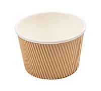 García de Pou 25 unidades - Tarrinas Doble Pared, Ondulado 500 Ml 280 250 18Pe G M2 Ø11,5 8,8X7,5 Cm Marrón Cartón