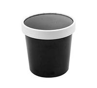 García de Pou - 25 unidades - Tarrinas + Tapas 360 Ml 18Pe + 340 + 18 Pe G/M2 Ø9/7,2X8,4 Cm Negro Cartón
