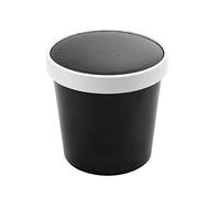 García de Pou - 25 unidades - Tarrinas + Tapas 780 Ml 18Pe + 340 + 18 Pe G/M2 Ø11,7/9,2X11 Cm Negro Cartón