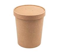 García de Pou 25 unidades - Tarrinas Tapas 960 Ml 340 18 Pe G M2 Ø11,7 9,2X13,5 Cm Natural Kraft