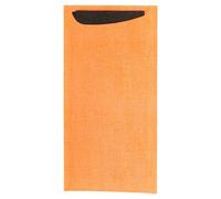 García de Pou - 250 unidades - Bolsas Cubiertos + Serv. Airlaid Negra 33X40 Cm 'Just In Time' 90 + 10Pe G/M2 11,2X22,5 Cm Naranja Celulosa