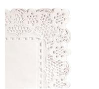 García de Pou 301.43 Blondas Rectangulares Caladas, 50 x 40 cm, Set de 50, Blanco