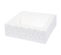García de Pou - 50 unidades - Cajas Pastelería Con Ventana 'Thepack' 250 G/M2 + Opp 23X23X7,5 Cm Blanco Cartón Ondulado Nano-Micro