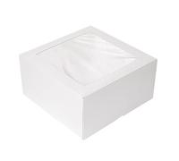 Garcia de Pou 50 Unidades - Cajas Pastelería Con Ventana 'Thepack' 250 G/M2 + Opp 24X24X12 Cm Blanco Cartón Ondulado Nano-Micro