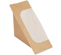 García de Pou - 50 Unidades - Cajas Sándwich Triangular Doble + Ventana Autoadhesivo 'Thepack' 220 G/M2 + Opp 12,4X12,4X7,5 Cm Natural Cartón Ondulado Nano-Micro
