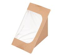 García de Pou - 50 Unidades - Cajas Sándwich Triangular Triple + Ventana Autoadhesivo 'Thepack' 220 G/M2 + Opp 12,4X12,4X8,3 Cm Natural Cartón Ondulado Nano-Micro