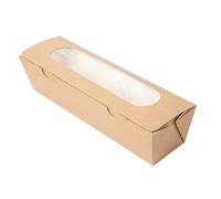 García de Pou 50 Unidades - Cajas Sándwiches Con Ventana - Baguette 'Thepack' 220 G M2 Opp 27,5X8X6,2 Cm Natural Cartón Ondulado Nano-Micro