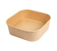 García de Pou - 50 Unidades - Contenedores Cuadrados 1000 Ml 320 + 26 Pe G/M2 16,7X16,7X5,5 Cm Natural Kraft