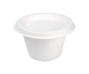 García de Pou 50 unidades - Mini Tarrinas Tapas 'Bionic' 120 Ml Ø7,4X5,1 0,7 Cm Blanco Bagazo