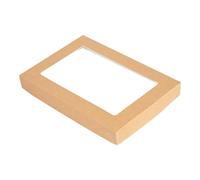 García de Pou 50 Unidades - Tapas Con Ventana Para Cajas 254.72 'Thepack' 240 G/M2 + 32 Opp 22X15X2 Cm Natural Cartón Ondulado Nano-Micro