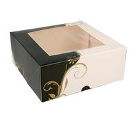 García de Pou - Cajas Pastelería con Ventana 250 G/M2, 18 x 18 x 7,5 cm, Set de 50, Blanco