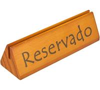 García de Pou Letreros de Mesa Reservado/Reserved, Madera, Natural, 15 x 4.4 x 4.4 cm, 10 Unidades