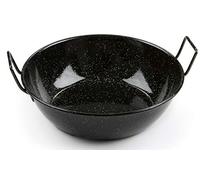 GARCIMA 5020008 Sartén Doble Honda con Asas Esmaltada 35 x 28 x 14 cm, Acero, Negro