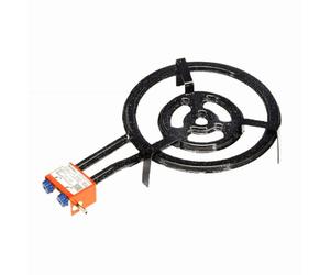 Garcima Gas Natural Anillo con Gas de Salida Lateral, 40 cm, Negro, Juego de 4