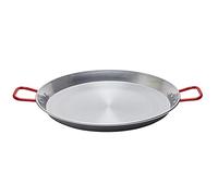 GARCIMA Paellera Valenciana de Acero Pulido Tradicional | Sartén para Paella Auténtica de Gran Conducción Térmica | Apta para Gas, Paelleros y Leña | Raciones de 2 a 120 Personas | Medidas de 26 cm a