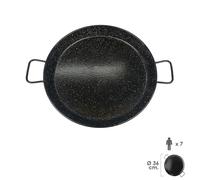 GARCIMA Paellera Valenciana Esmaltada Negra | Sartén para Paella Tradicional Antióxido | Apta para Gas, Leña y Horno | Raciones de 2 a 30 Personas | Medidas de 26 cm a 70 cm