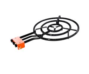 GARCIMA Paellero de Gas Butano Esmaltado Negro | Quemador de Gas para Paelleras de 20 cm a 70 cm | Hornillo Portátil para Cocina Exterior, Jardín y Barbacoa | Difusor de Fuego Homogéneo | Varias