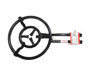 Garcima - Quemador de metal para gas butano, de color negro esmaltado, de 11,7 x 40,5 x 66 cm , especial para cocinar paellas, con regulador de intensidad y homologado (40 cm de diámetro)