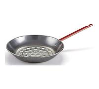 Garcima - Sartén Castañera de Acero aleado, 28 cm. Normal, Gris/Rojo, Redonda