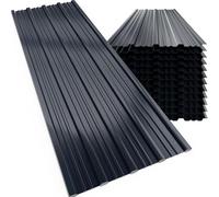 GARDEBRUK® 12x Paneles para Tejado, Chapas Onduladas, Techo Perfiladas, Acero Galvanizado, Trapezoidales, Placa Sandwich Cobertizo, 129x46cm 7m², Construccion, Caseta Herramientas Garage