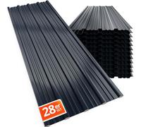 GARDEBRUK® 28x Paneles para Tejado, Chapa Ondulada 110x46cm, Perfiladas Techo 14m², Placa Sandwich Galvanizadas, Panel Cobertizo Garaje, Revestimiento Pared Caseta, Construcción