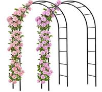 Gardebruk 2X Arco Decorativo para Rosas Plantas Trepadoras 240x140cm Enrejado de Metal Jardín Eventos Negro