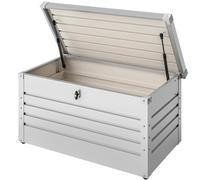 Gardebruk® Baúl Metálico 120x62x63cm 385L Blanco Cajón de Jardín máx.100Kg Arcón de Acero Cerradura