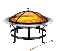 Gardebruk Brasero Exterior Hoguera Redonda 75cm para Jardín Patio Estufa Terraza de Acero Inoxidable