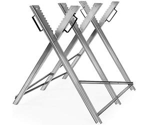 GARDEBRUK® Caballete para Cortar Leña Serrar Madera Soporte Motosierra Troncos Banco Plegable Antideslizante Capacidad 150Kg Metal Galvanizado