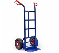 GARDEBRUK Carretilla de Mano Plegable 200Kg | Acero, Asas Protectoras, Ruedas Neumáticas, Llantas Acero, Pala Plegable 35,5 x 20Cm, Resistente, Mudanza, Transporte, Azul