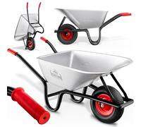 GARDEBRUK® Carretilla de Obra 100 L Capacidad Carga 250 Kg Acero galvanizado Rueda 40 cm Resistente Llanta Acero Herramienta Jardinería Construcción