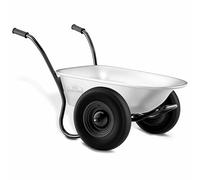 GARDEBRUK® Carretilla de Obra 100L Carro de Jardín Capacidad Carga Máx. 150 Kg 2 Ruedas Neumáticas Acero Galvanizado Mangos Ergonómicos Resistente Ligera Herramienta Jardinería Construcción