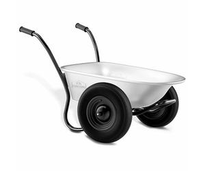 GARDEBRUK® Carretilla de Obra 100L Carro de Jardín Capacidad Carga Máx. 150 Kg 2 Ruedas Neumáticas Acero Galvanizado Mangos Ergonómicos Resistente Ligera Herramienta Jardinería Construcción