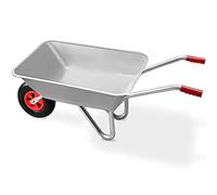 GARDEBRUK® Carretilla de Obra 80 L Carro de Jardín Ruedas Neumáticas Acero Galvanizado Mango Goma Resistente Ligera Capacidad Carga hasta 100 Kg Herramienta Jardinería Construcción