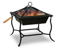 GARDEBRUK® Cuenco de con protector de , gancho de angulado, 45x45 cm, acero negro moderno, para exterior, jardín, , , cesta de , chimenea, estufa, parrilla de leña para exteriores